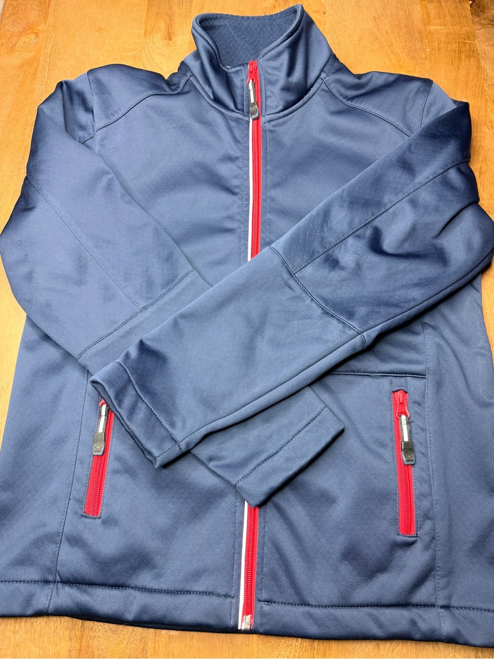Roper Kids Navy Softshell Jacket with Red Zippers